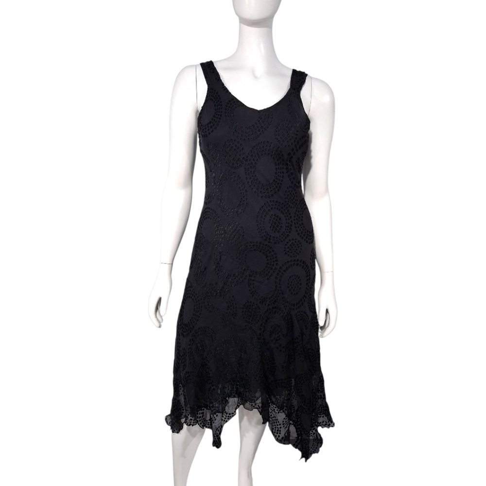 Vintage Y2K Jonathan Martin Silk Blend Asymmetrical Hem Dress Fairy Grunge Sz 12